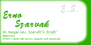 erno szarvak business card